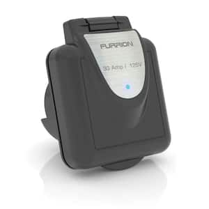 Furrion 30 Amp Standard Square Inlet - Black