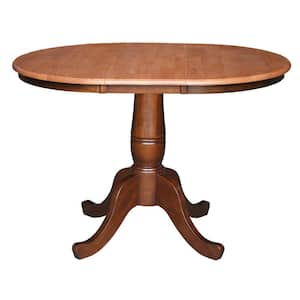 Cinnamon and Espresso 36 in. x 36 in. x 48 in. Extension Laurel Pedestal Table