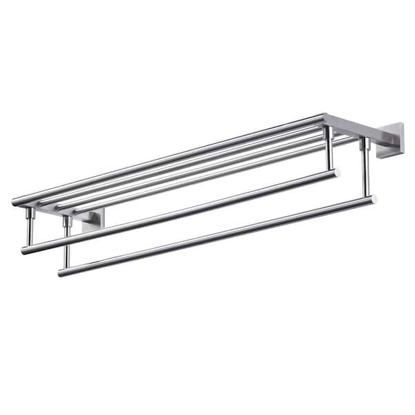2-Towel Holders Wall mounted Towel Rack in Brushed Nickel 32 Inches