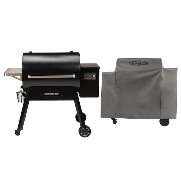 Traeger Ironwood 885 Wi-Fi Pellet Grill and Smoker in Black with Cover
