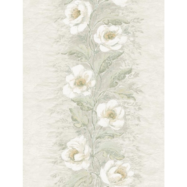 ZIO AND SONS Dutch Garland Timeless Grey Gardenia Stripe Wallpaper