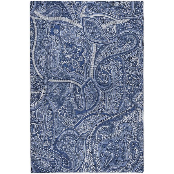 Dream Shag Premium Machine Washable Abstract ADS623 Navy 9 ft. x 12 ft. Area Rug