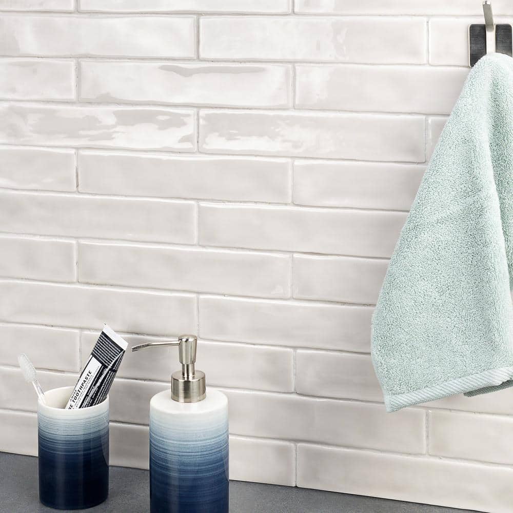 Brookline Polished Gray 2" x 10" Ceramic Subway Wall Tile