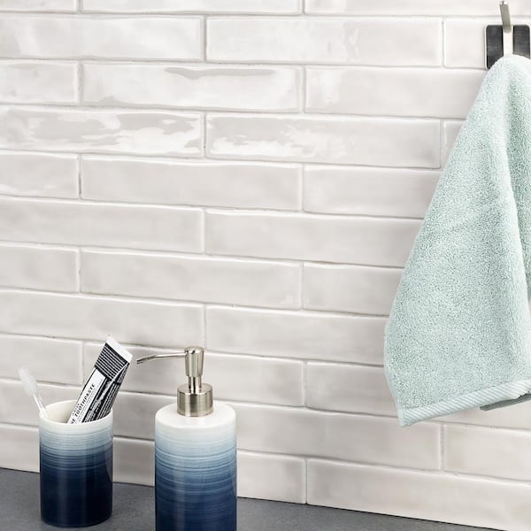 Newport Gray 2 in. x 10 in. x 11mm Polished Ceramic Subway Wall Tile (40 pieces / 5.38 sq. ft. / box)