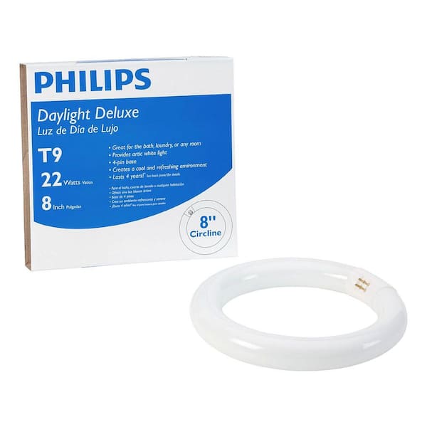 Philips 22-Watt 8 in. Linear T9 Fluorescent Tube Light Bulb Daylight Deluxe (6500K) Circline