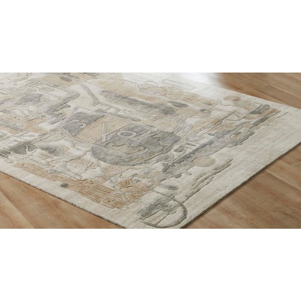 Paintwrks 7 ft. x 9 ft. Multi-Colored Abstract Washable Area Rug