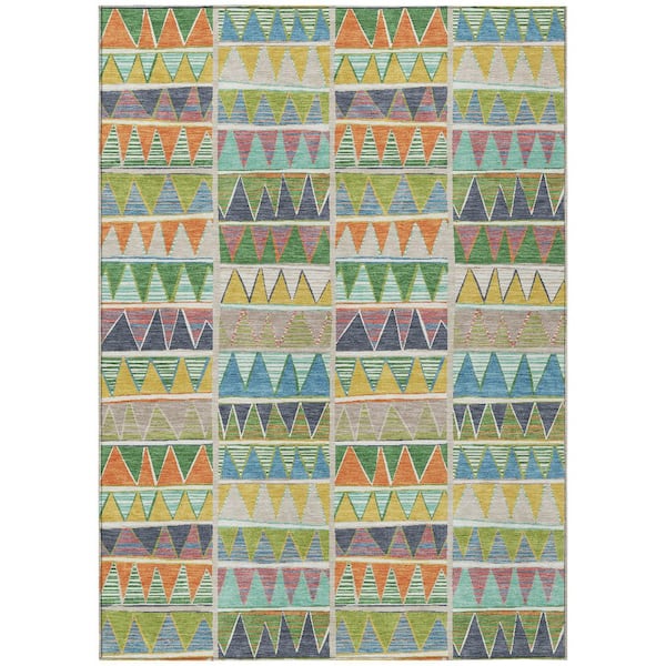 Chantille Machine Washable Indoor/Outdoor Abstract ACN2205 Beige 5 ft. x 7 ft. 6 in. Area Rug