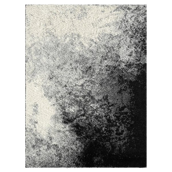 Abani Willow Grey 7 ft. 9 in. x 10 ft. 2 in. Shag Polypropylene Area Rug