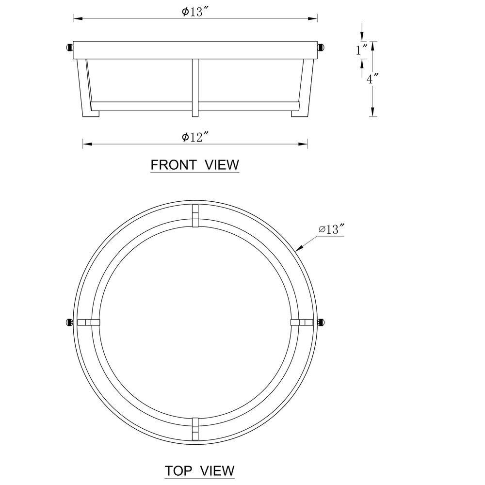 13-inch Brushed Nickel LED Flush Mount with Acrylic Shade