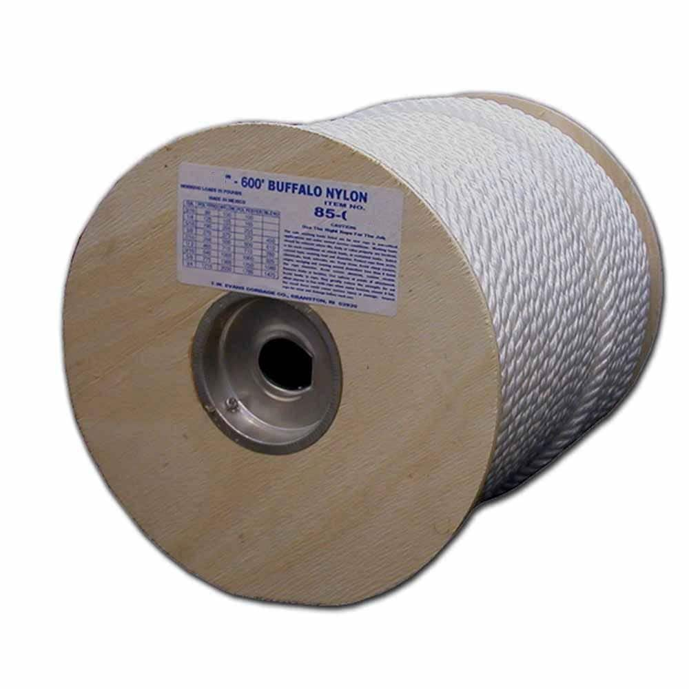 Partners Brand Nylon Rope .25 x 600 ft. White (TWR124) 