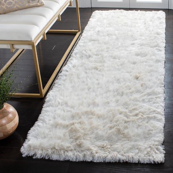 Ocean Shag 2 ft. x 10 ft. Ivory Cozy Plush Runner Rug