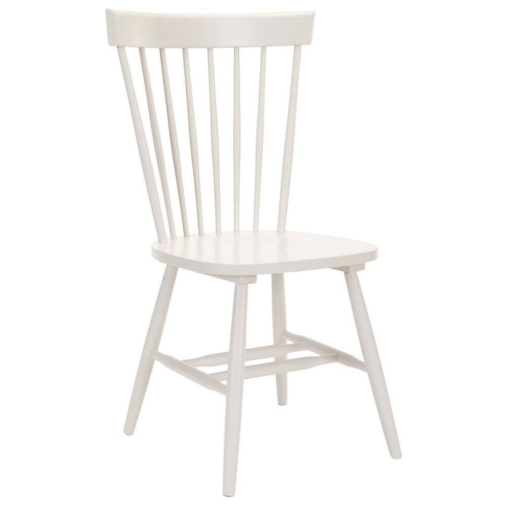 Off-White Oak Windsor Slat Back Side Chair Set