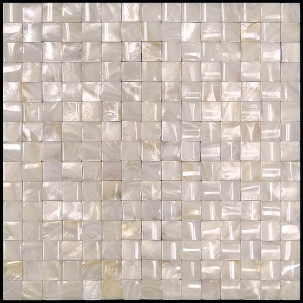 Apollo Tile Beige 4 in. x 5 in. Polished Natural Shell Wall Mosaic Tile Sample (0.13 sq.ft./Piece)
