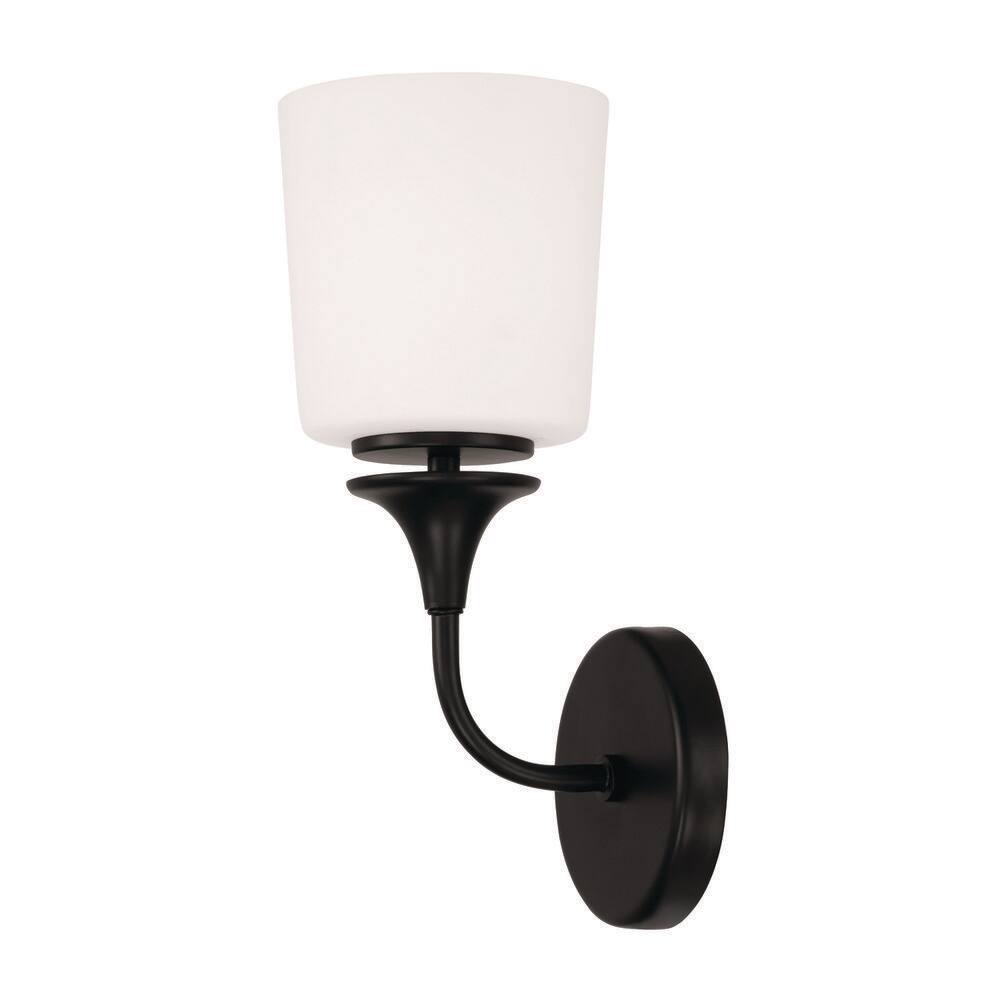 Presley 5.5 in. 1-Light Sconce in Matte Black with Soft White Glass price history on PriceWatchPro