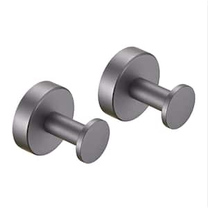 2-Piece Wall Mounted Towel/Robe Knob in Gray
