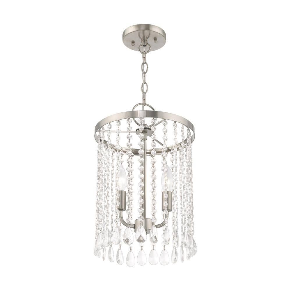 Elizabeth Brushed Nickel Mini Pendant with Clear Crystals