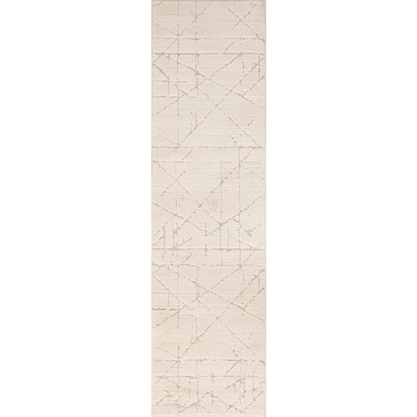 Concord Global Trading Malibu Ivory 3 ft. x 9 ft. Contemporary Runner Rug