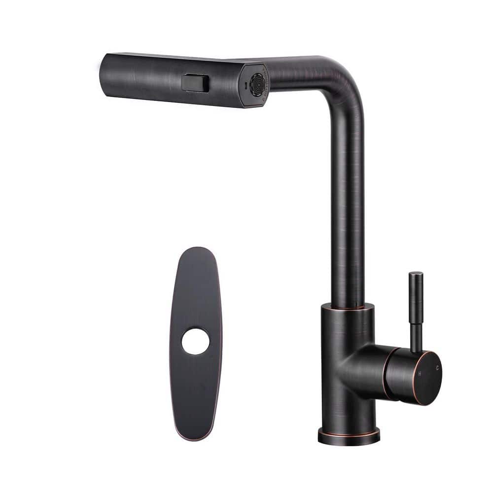 15.7 in. 3 Modes Single Handle Waterfall Pull Down Sprayer Kitchen Faucet with 360° Spout Swivel in Oil Rubbed Bronze price history on PriceWatchPro