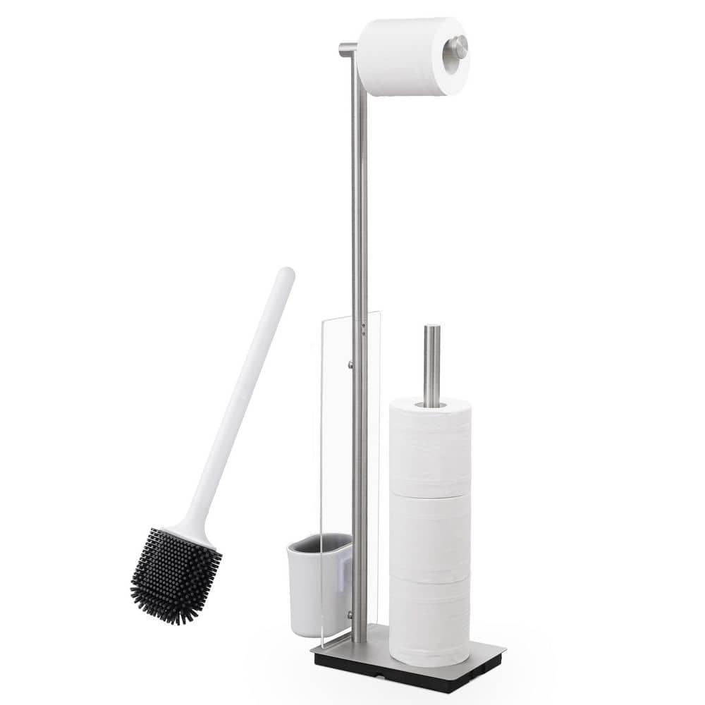 Bathroom Freestanding Toilet Paper Holder with Toilet Brush in Brushed Finish price history on PriceWatchPro