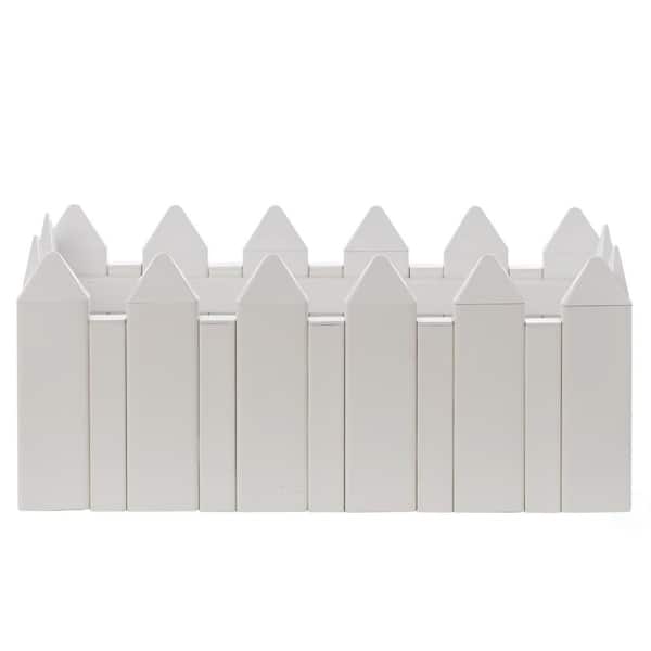 White Vinyl 10.5 in. x 25.5 in. Planter Box Garden Bed Flower Pot