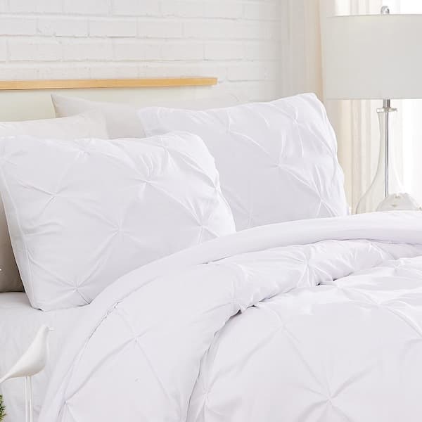 Soft Pin Tuck Duvet Cover Set House of Hampton Size: King Duvet Cover + 2 Shams