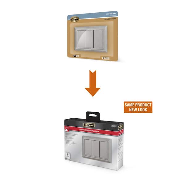 Defiant Wired Doorbell Chime, Brushed Nickel 18000040 - The Home Depot