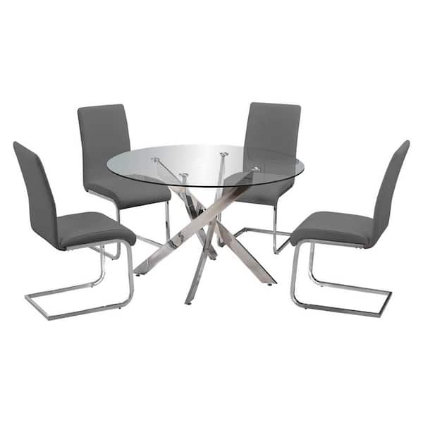 Unbranded Trinity Grey Dining Set (5-Piece)