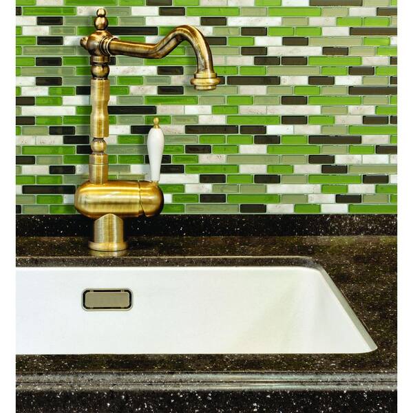 smart tiles Muretto Eco 10.20 in. W x 9.10 in. H Peel and Stick Self-Adhesive Decorative Mosaic Wall Tile Backsplash