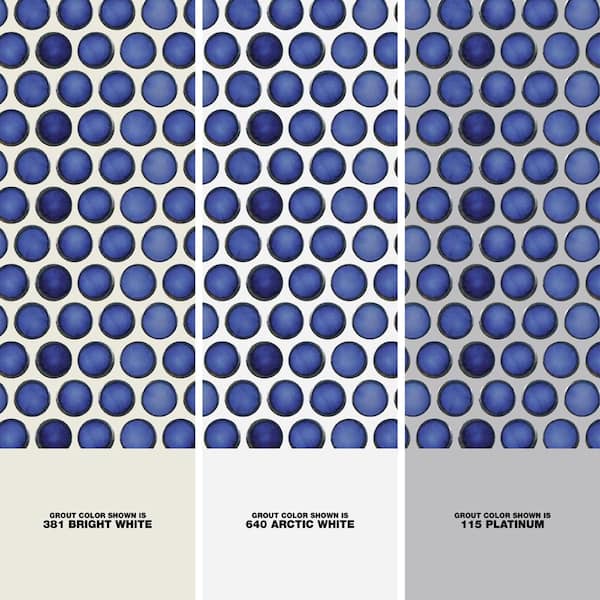 通販 Merola Tile Hudson Penny Round Glossy Sapphire 12 in. x 12-5 バッグ