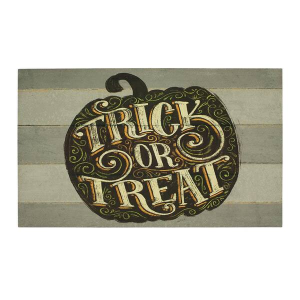 Home Accents Holiday Fright Night Pumpkin 18 in. x 30 in. Elegant Entry Door Mat