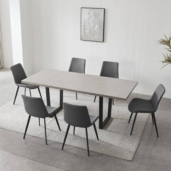 GOJANE 5-Piece Round Gray MDF Top Dining Table Set SG000342LWYAAA - The ...