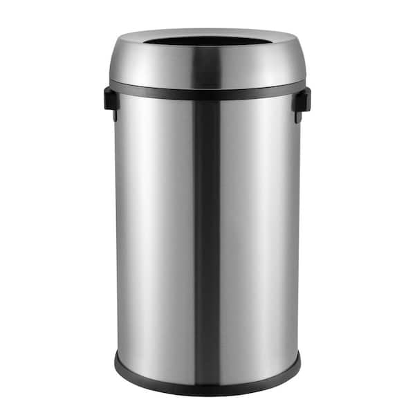Chuck Kitchen/Office 17.2 Gal. Chrome Open-Top Trash Can