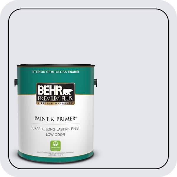 BEHR PREMIUM PLUS 1 gal. #630E-1 Dreamy Cloud Semi-Gloss Enamel Low Odor Interior Paint & Primer