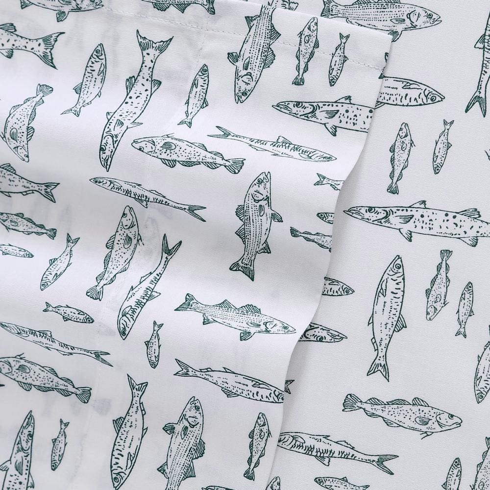 Albright Hill Queen Cotton Percale Nautical Sheet Set