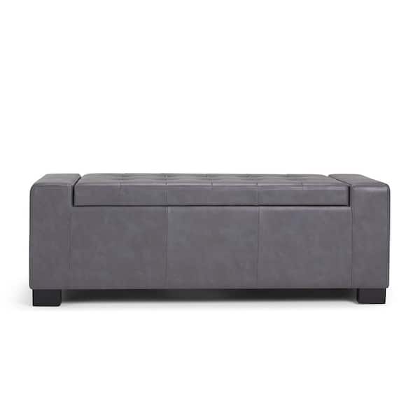Contemporary Storage Ottoman, Contemporary Leather Storage Bench