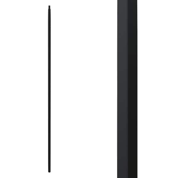 EVERMARK Stair Parts 44 in. x 1/2 in. Satin Black Plain Shaft Iron Baluster for Stair Remodel