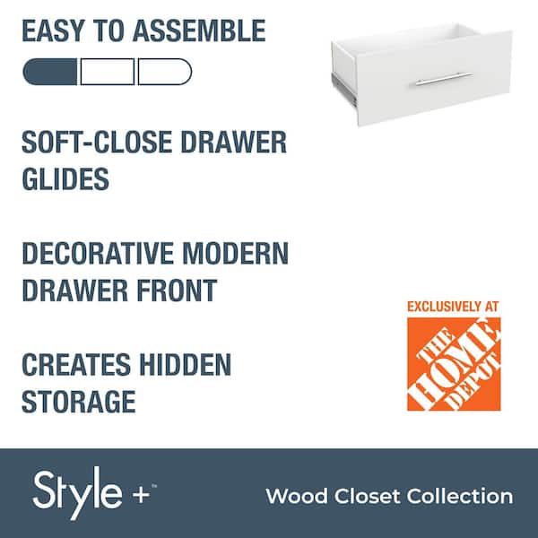 Style+ 10 in. x 25 in. White Modern Drawer Kit for 25 in. W Style+ Tower