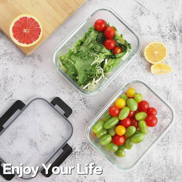 Lynzavix Borosilicate Glass Meal Prep Food Storage Containers Set