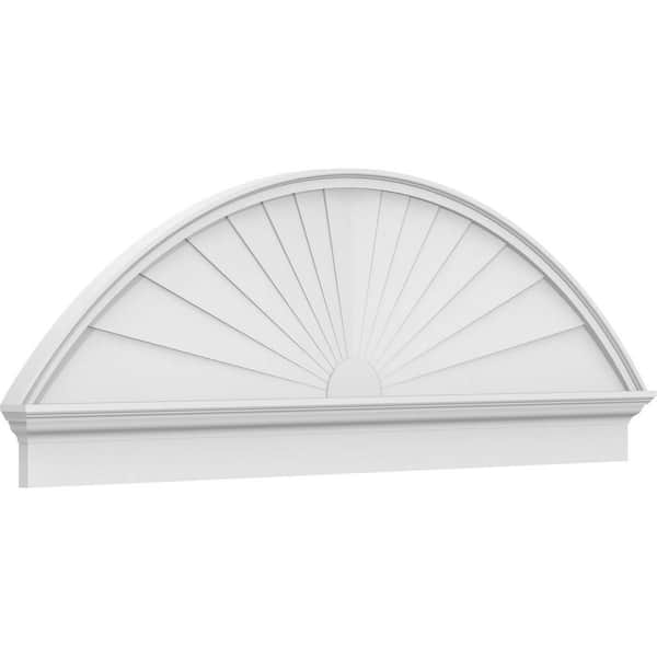 Ekena Millwork 2-3/4 in. x 68 in. x 23-7/8 in. Segment Arch Sunburst Architectural Grade PVC Combination Pediment