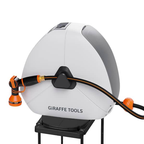 Auto-Rewind Garden Hose Reel-92ft- 5/8in, Ground-Mounted