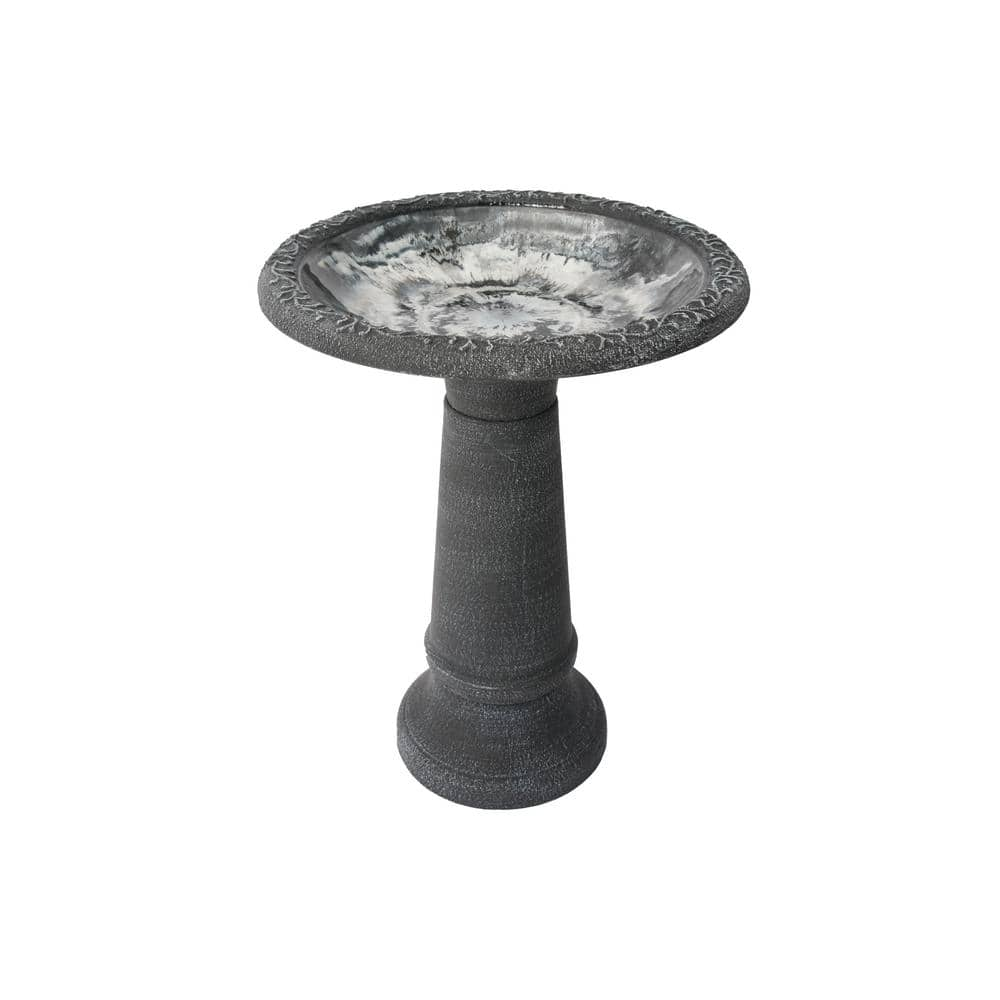  20 in. x 25 in. Gray Birdbath