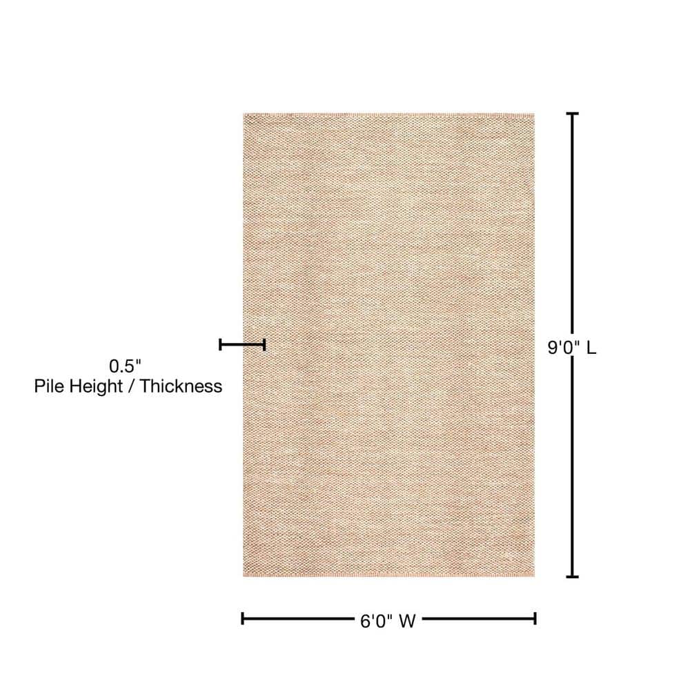 Beige 6' x 9' Handmade Cotton Flat Woven Area Rug