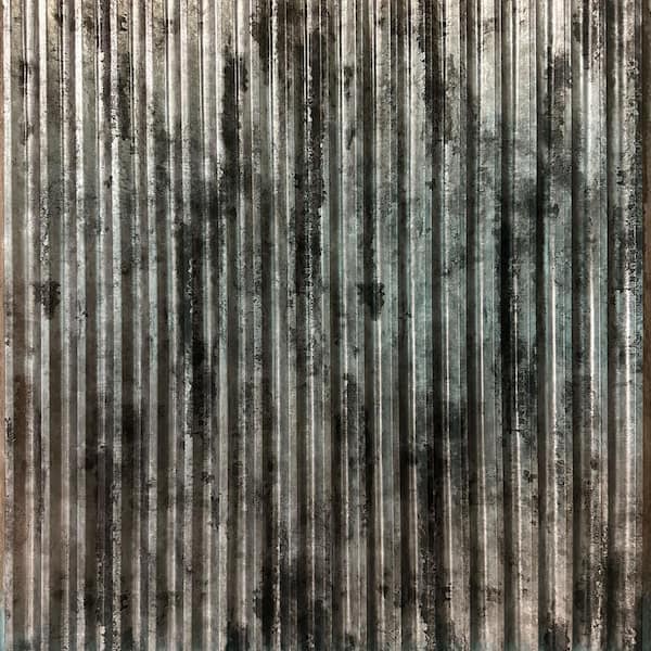 Channel Abstract Silver 4 ft. x 8 ft. Faux Tin Glue-Up Wainscoting Panels (5-Pack) (160 sq. ft./Case)