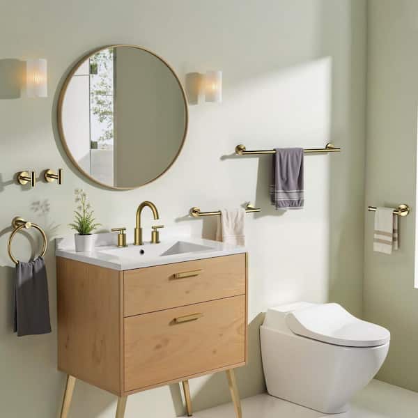 Bathroom Hardware Set 6-Pieces Towel Bar, Towel Ring, Robe Hook, Toilet Paper Holder for Bathroom Wall Mounted Gold