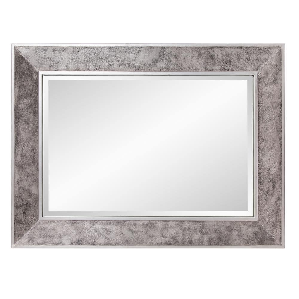 Corbin Industrial Rectangular Mirror in Textured Silver Finish
