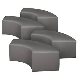 Balint Grey Curved Ottoman (Set of 4)