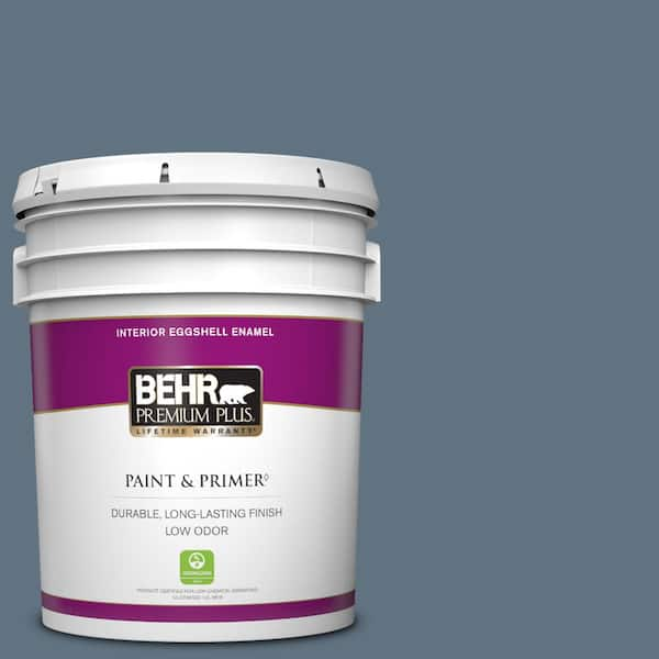 BEHR PREMIUM PLUS 5 gal. #560F-6 Windsor Haze Eggshell Enamel Low Odor Interior Paint & Primer