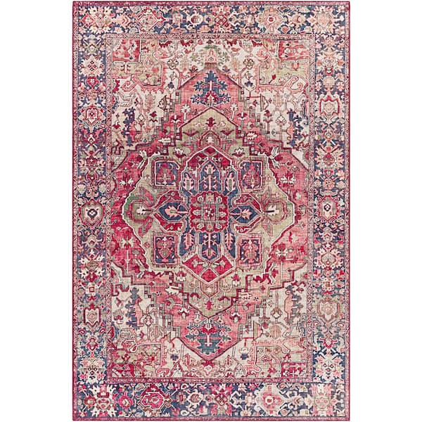 Rhene Burgundy Doormat 2 ft. x 4 ft. Indoor Area Rug