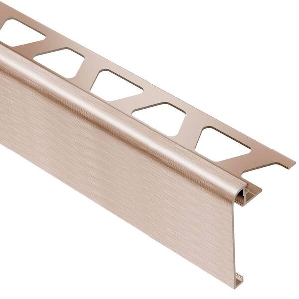 Schluter Systems Rondec-Step Brushed Copper Anodized Aluminum 5/16 in. x 8 ft. 2-1/2 in. Metal Tile Edging Trim