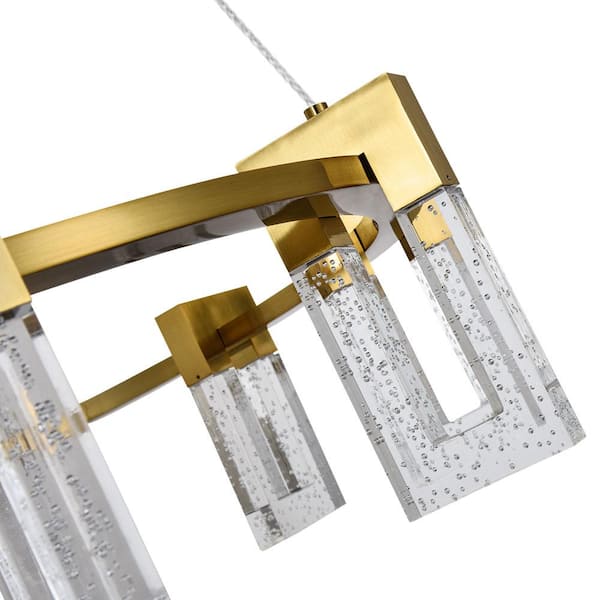 Sorrento 27 in. 67-Watt Height Adjustable ETL Certified Integrated LED Chandelier with 9 Shades Hanging Pendant Light